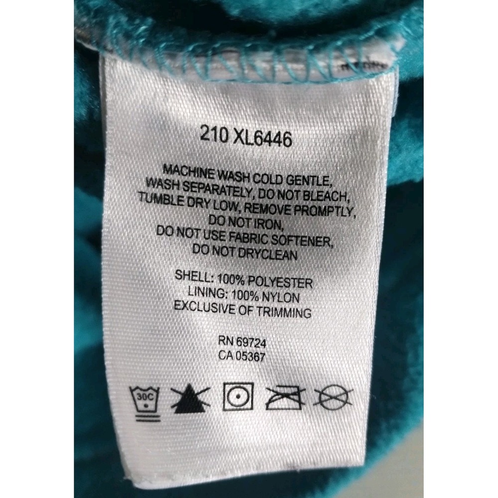 Columbia Womens Fleece Jacket Teal Blue Black Zip Up Winter Medium - Picture 7 of 7
